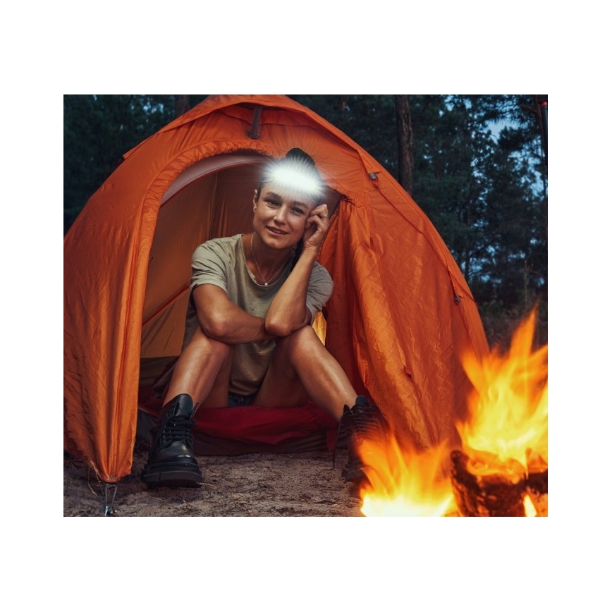 LED-uppladdningsbar pannlampa 2x LED/5V, 180 lm, 900 mAh, svart