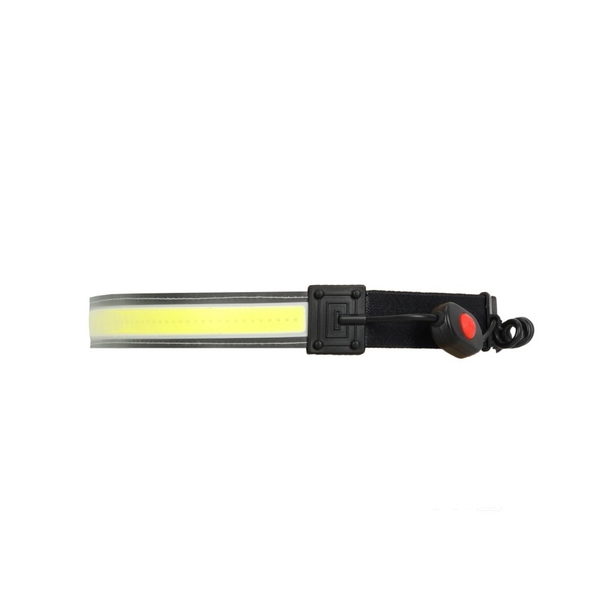 LED-uppladdningsbar pannlampa 2x LED/5V, 180 lm, 900 mAh, svart