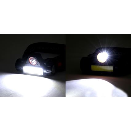 LED Uppladdningsbar pannlampa LED/1200mAh svart/röd
