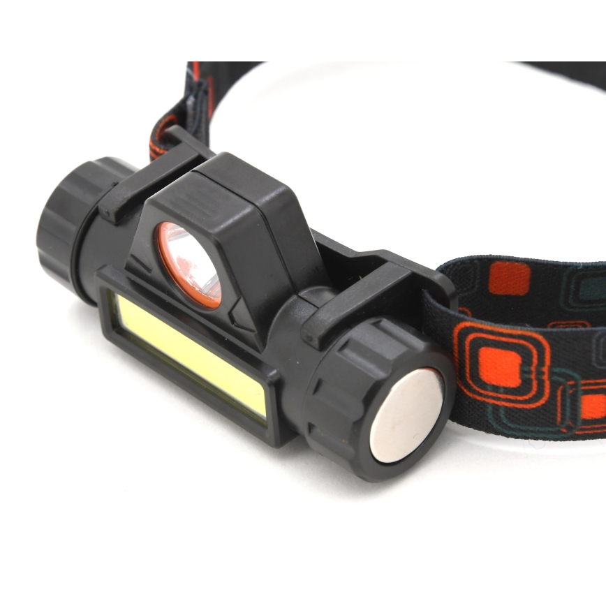 LED Uppladdningsbar pannlampa LED/1200mAh svart/röd