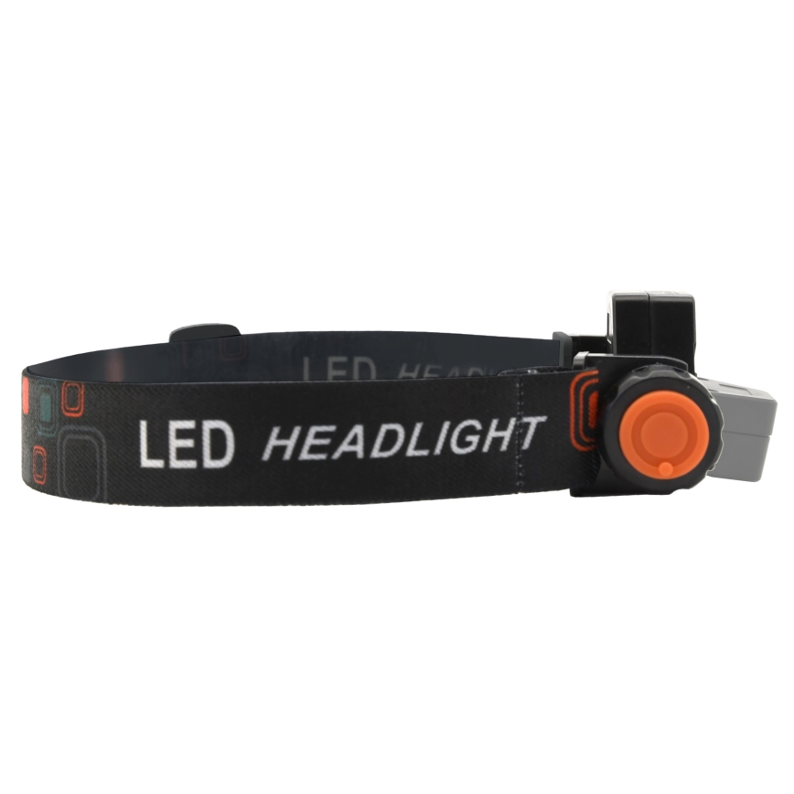 LED Uppladdningsbar pannlampa LED/1200mAh svart/röd