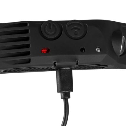 LED Ljusreglerad uppladdningsbar pannlampa med sensor och rött ljus 4xLED/5V IP44 300 glansig 1200 mAh
