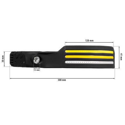 LED Ljusreglerad uppladdningsbar pannlampa med sensor och rött ljus 4xLED/5V IP44 300 glansig 1200 mAh