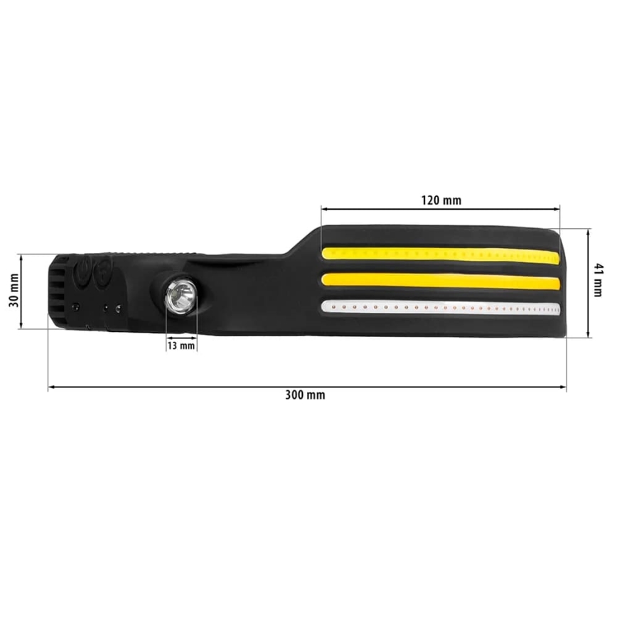 LED Ljusreglerad uppladdningsbar pannlampa med sensor och rött ljus 4xLED/5V IP44 300 glansig 1200 mAh