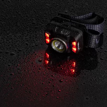 LED Ljusreglerad uppladdningsbar pannlampa med sensor och rött ljus LED/15W/5V IP66 430 glansig 1800 mAh