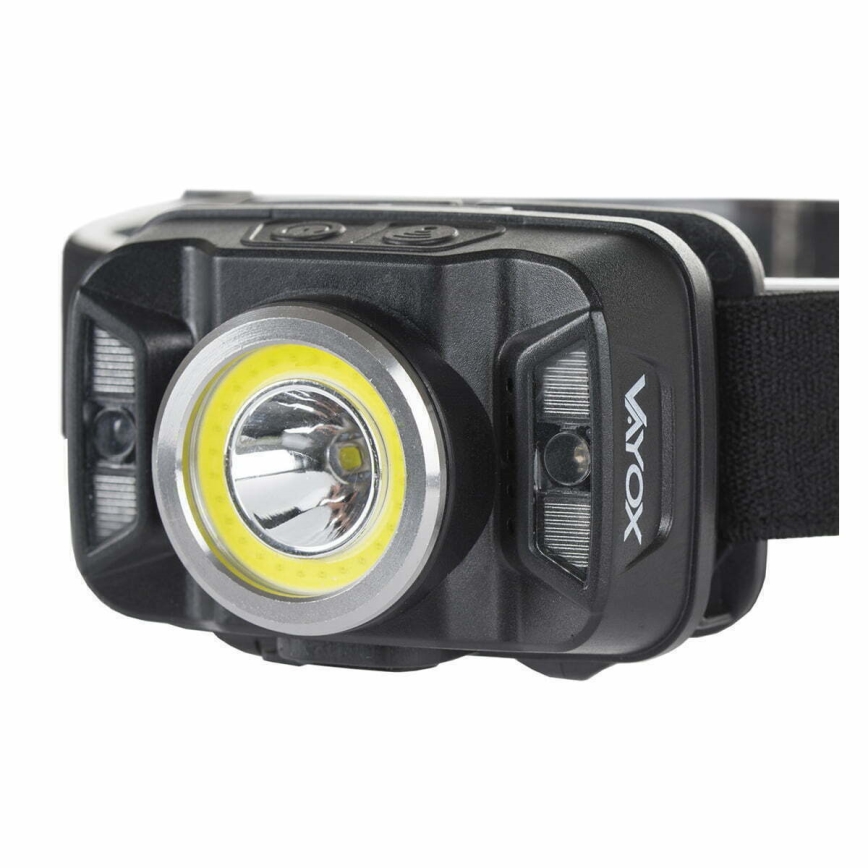 LED Ljusreglerad uppladdningsbar pannlampa med sensor och rött ljus LED/15W/5V IP66 430 glansig 1800 mAh