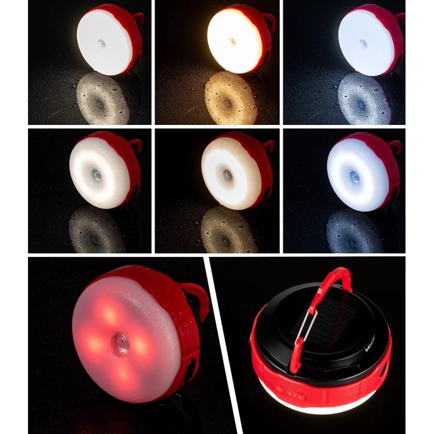 LED Ljusreglerad uppladdningsbar solcell ficklampa med strömbanksfunktion LED/3W/5V 3000/4000/6500K IPX6 500 glansig 2000 mAh