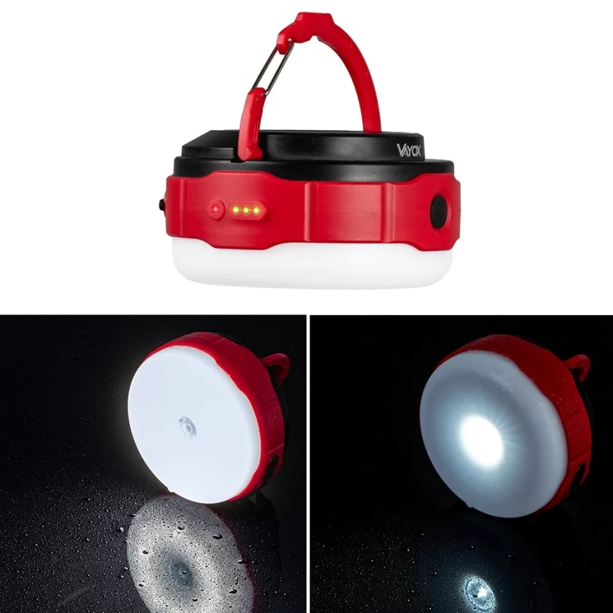 LED Ljusreglerad uppladdningsbar solcell ficklampa med strömbanksfunktion LED/3W/5V 3000/4000/6500K IPX6 500 glansig 2000 mAh