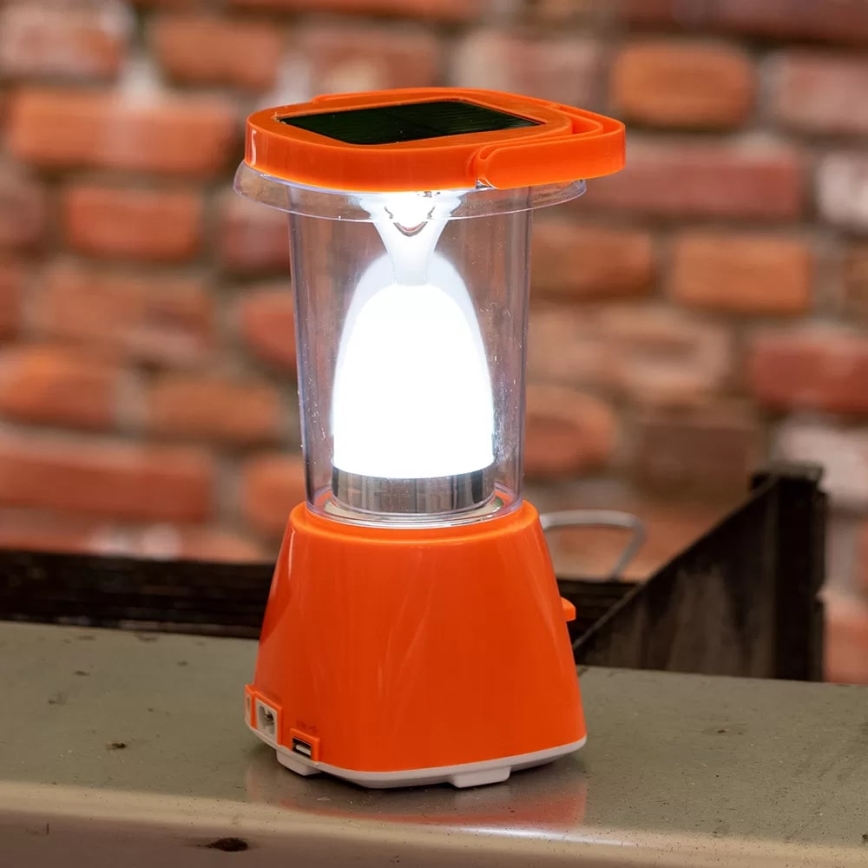 LED Ljusreglerad uppladdningsbar solcell lampa med strömbanksfunktion LED/230V 710 glansig 1600 mAh