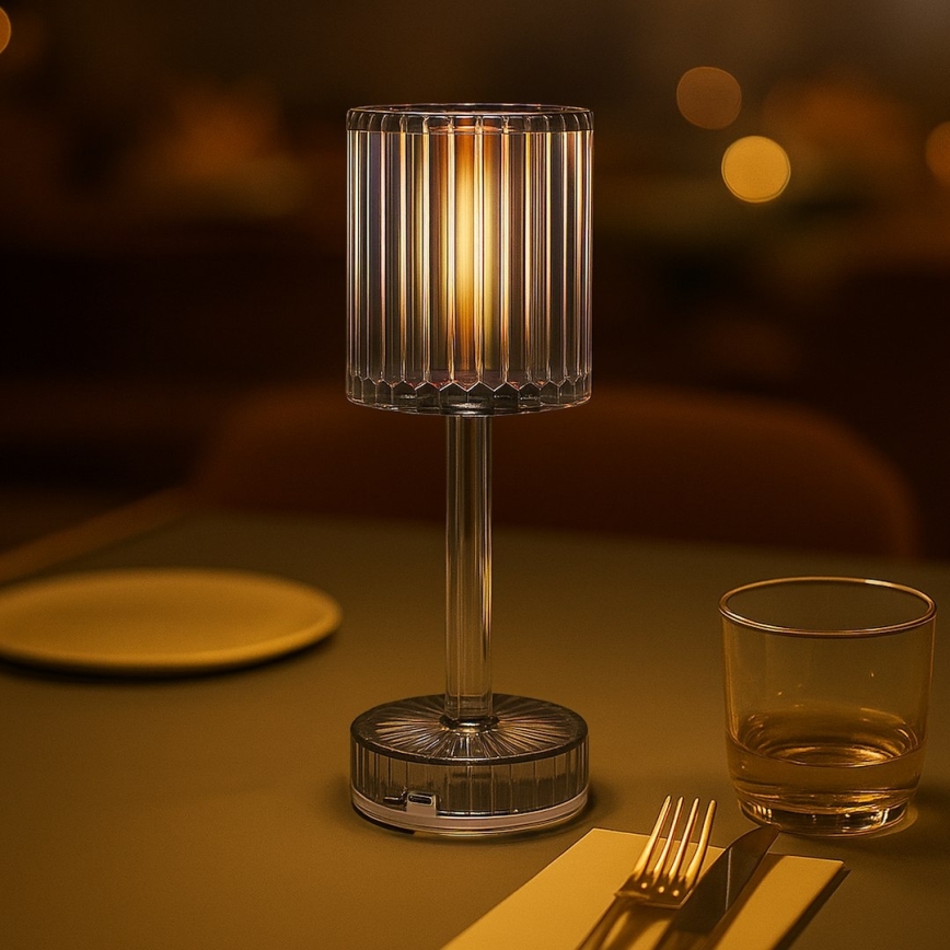 Uppladdningsbar beröringsstyrd LED-bordslampa SIMPLE LED/1W/5V 3000-6000K 2400 mAh rökgrå
