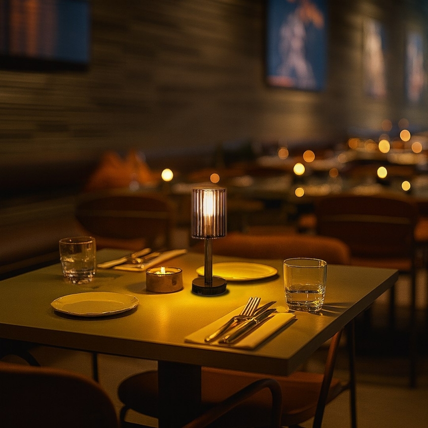 Uppladdningsbar beröringsstyrd LED-bordslampa SIMPLE LED/1W/5V 3000-6000K 2400 mAh rökgrå