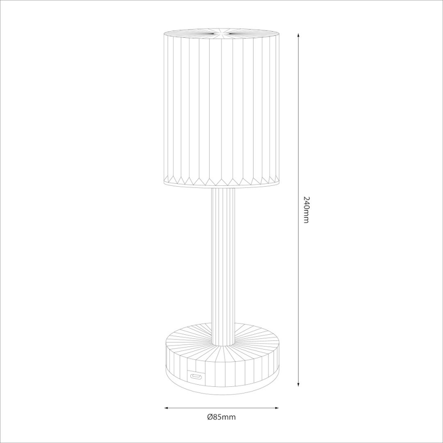 Uppladdningsbar beröringsstyrd LED-bordslampa SIMPLE LED/1W/5V 3000-6000K 2400 mAh rökgrå