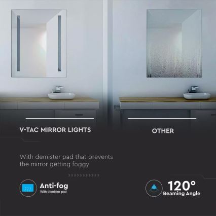 LED Uppvärmd badrumsspegel med belysning LED/17W/230V IP44