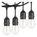 LED Utomhus dekorationskedja 20xE27/1W/230V 10 m IP65 svart