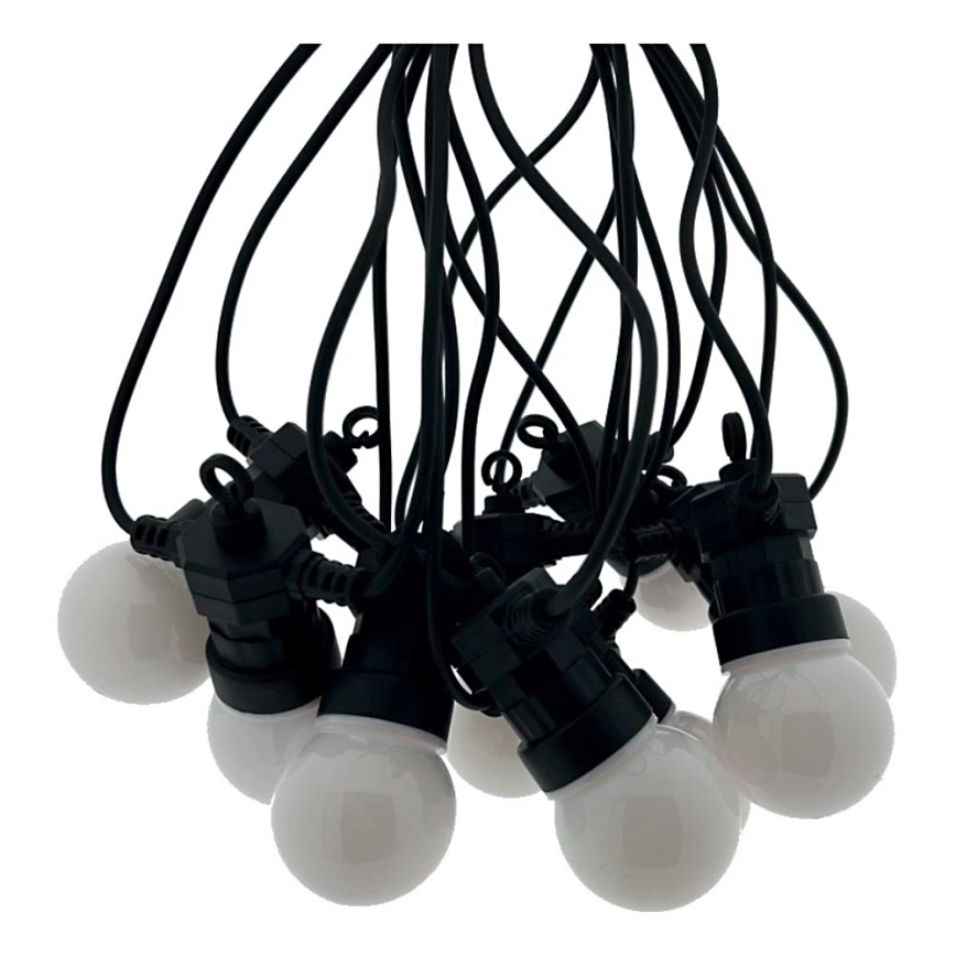 LED utomhus dekorationsslinga 10xLED/0,36W/230V 4,5 m IP44 svart