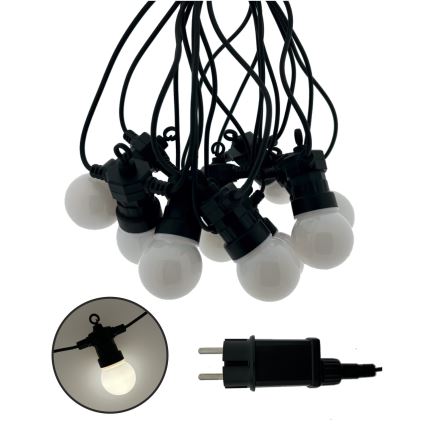 LED utomhus dekorationsslinga 10xLED/0,36W/230V 4,5 m IP44 svart