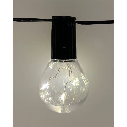 LED utomhus dekorationsslinga 20xLED/0,075W/230V 5,8 m IP44 svart