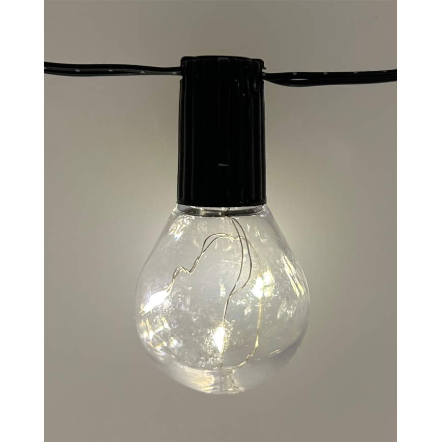 LED utomhus dekorationsslinga 20xLED/0,075W/230V 5,8 m IP44 svart