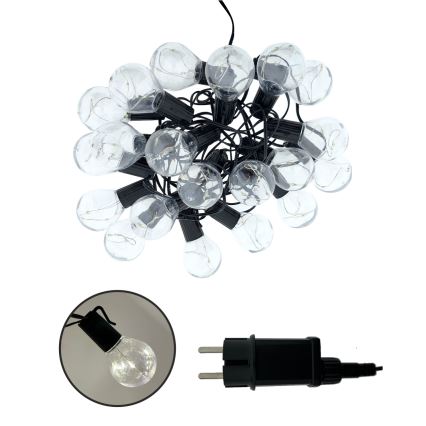 LED utomhus dekorationsslinga 20xLED/0,075W/230V 5,8 m IP44 svart
