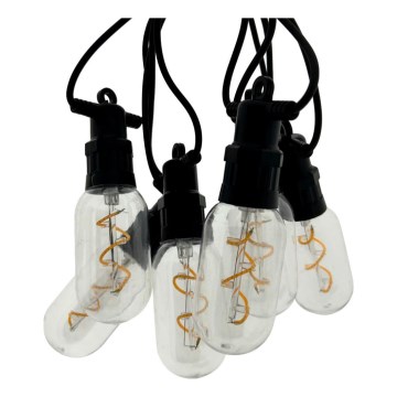 LED utomhus dekorationsslinga 6x LED/0,6 W/230 V 4,5 m IP44 svart