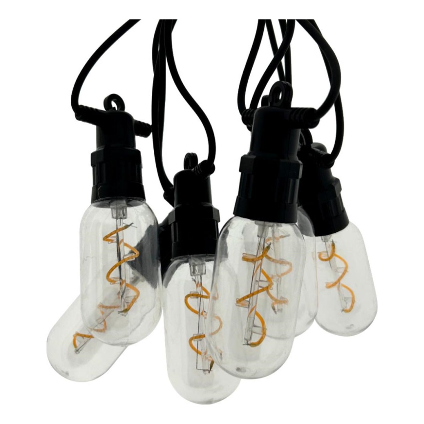 LED utomhus dekorationsslinga 6x LED/0,6 W/230 V 4,5 m IP44 svart