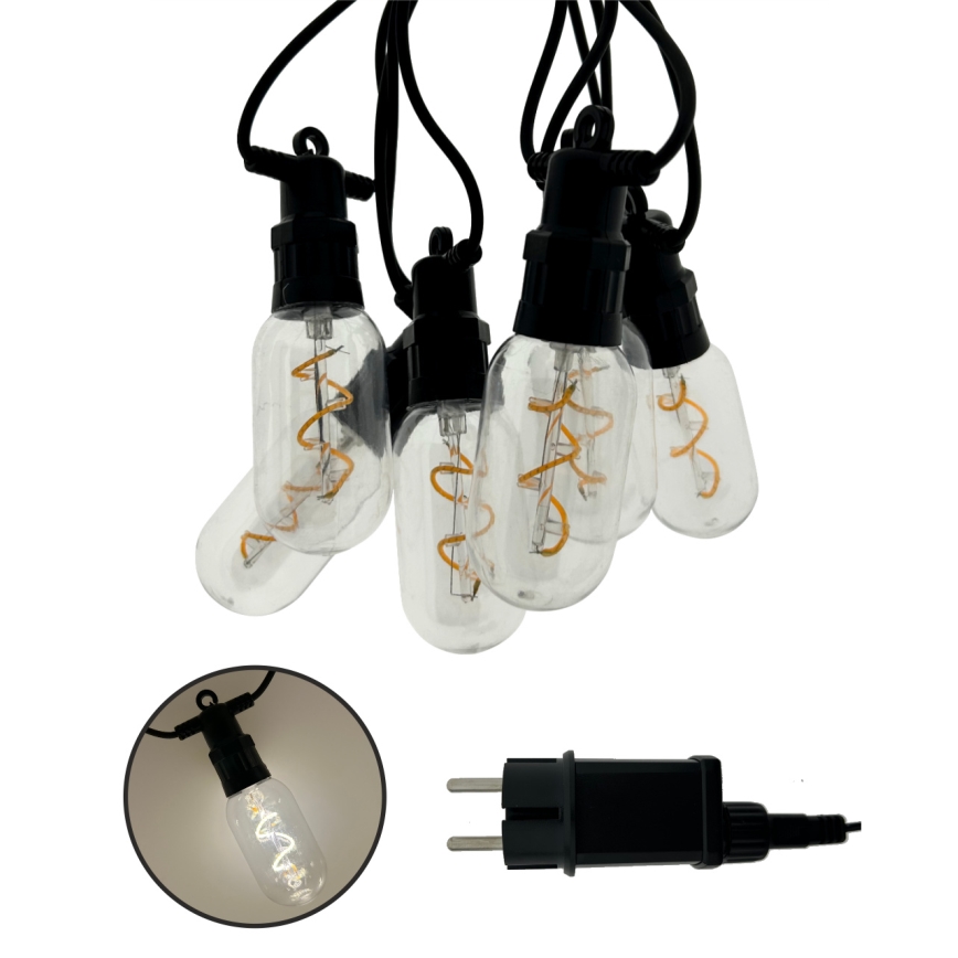 LED utomhus dekorationsslinga 6x LED/0,6 W/230 V 4,5 m IP44 svart