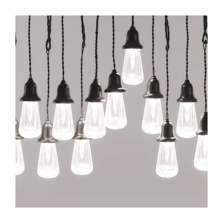 LED Utomhus  dekorativ kedja 16xLED 8,6m IP44 kall vit 