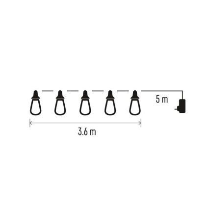 LED Utomhus  dekorativ kedja 16xLED 8,6m IP44 kall vit 