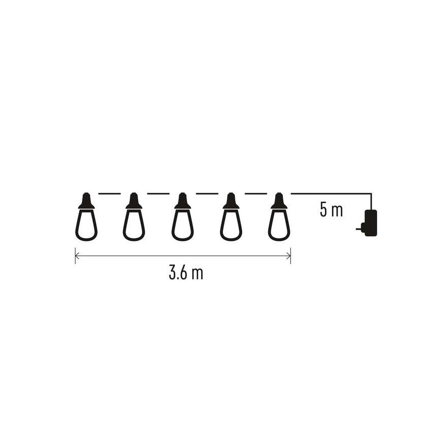 LED Utomhus  dekorativ kedja 16xLED 8,6m IP44 kall vit 