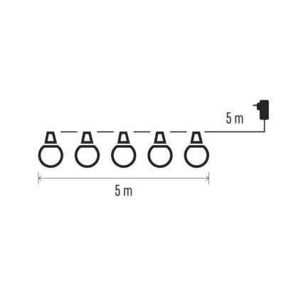 LED Utomhus  dekorativ kedja 50xLED/10m IP44 transparent 