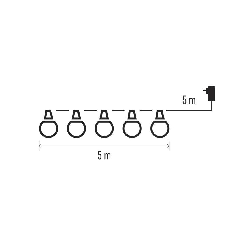 LED Utomhus  dekorativ kedja 50xLED/10m IP44 transparent 
