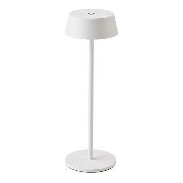 LED Utomhus dimbar touch bordslampa LED/2W/5V 4400 mAh IP54 vit