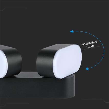 LED Utomhus flexibel vägglampa 2xLED / 12W / 230V IP65 svart