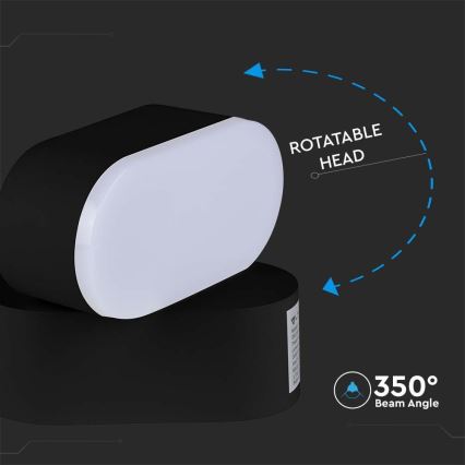 LED Utomhus flexibel vägglampa LED/5W/230V 3000K IP65 svart
