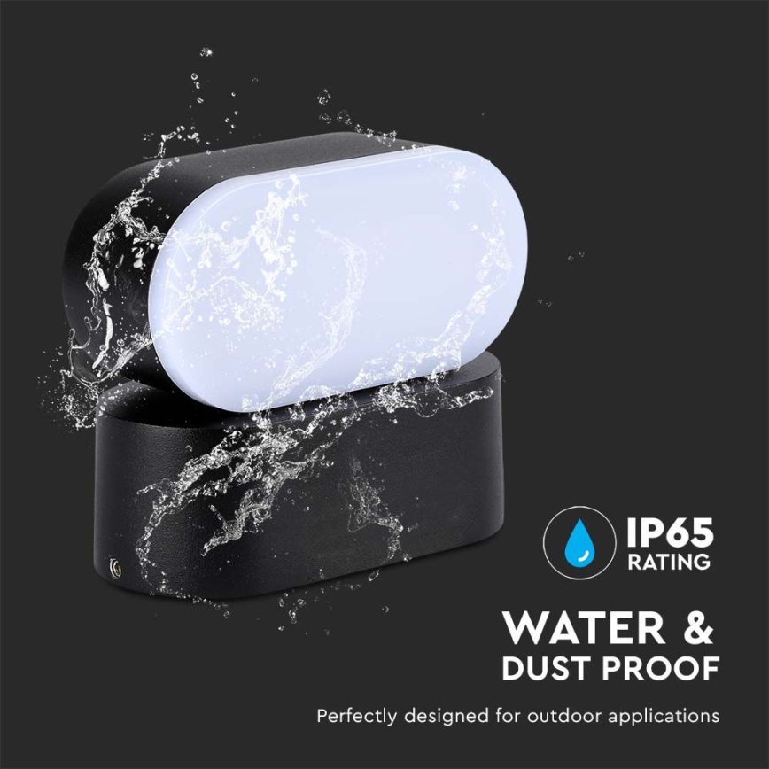 LED Utomhus flexibel vägglampa LED/5W/230V 3000K IP65 svart