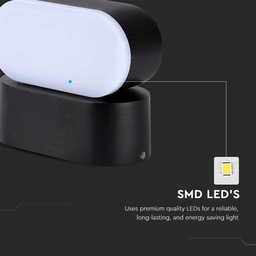 LED Utomhus flexibel vägglampa LED/5W/230V 3000K IP65 svart