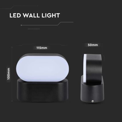 LED Utomhus flexibel vägglampa LED/5W/230V 3000K IP65 svart