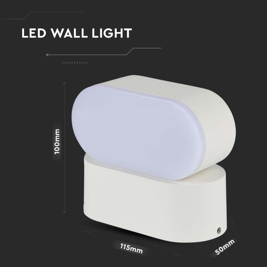LED Utomhus flexibel vägglampa LED/5W/230V 4000K IP65 vit