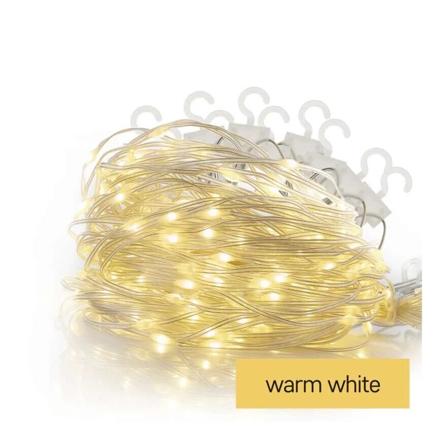 LED Utomhus julbelysning 100xLED/8 funktioner 7,9x0,7m IP44 varmvit