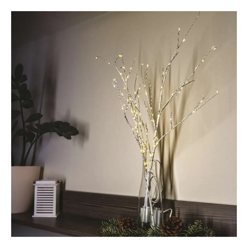 LED utomhus julbelysning 100xLED/3xAA varmvit IP44