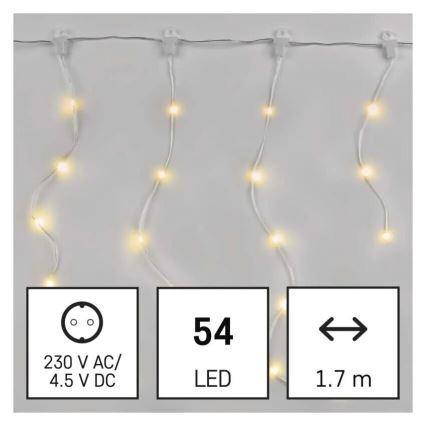 LED Utomhus julbelysning 54xLED/8 funktioner 6,7x0,7m IP44 varmvit