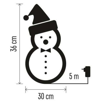 LED utomhus juldekoration  40xLED/2,1W/230V IP44 Snögubbe 