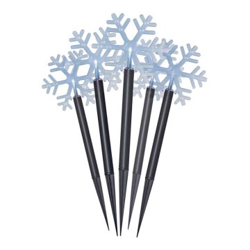 LED utomhus juldekoration  5xLED/3xAA IP44 snöflinga