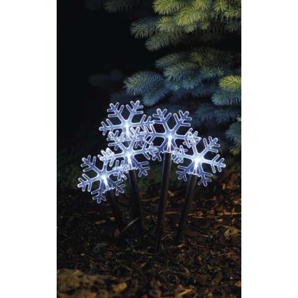 LED utomhus juldekoration  5xLED/3xAA IP44 snöflinga