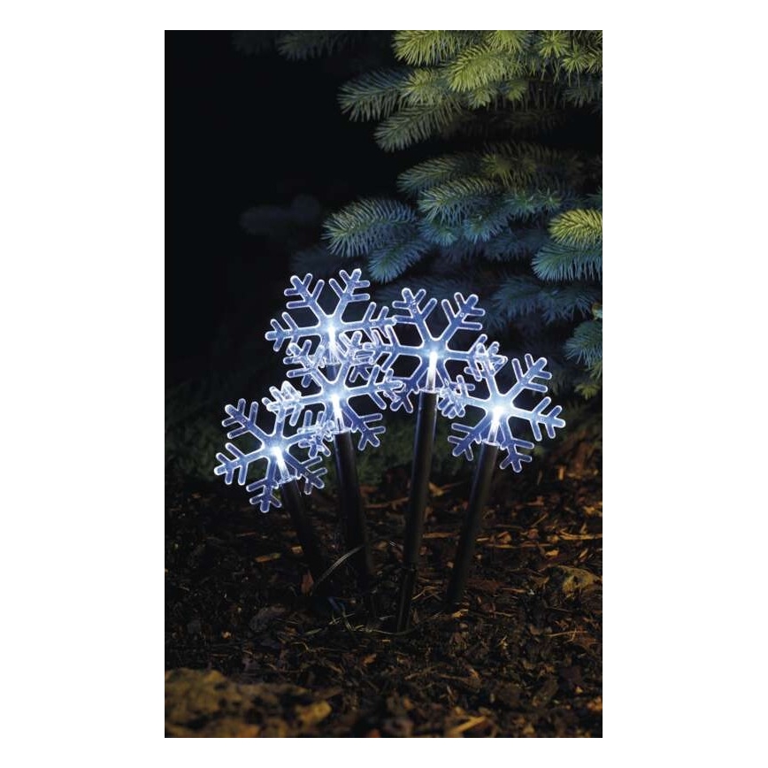 LED utomhus juldekoration  5xLED/3xAA IP44 snöflinga