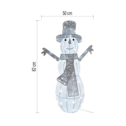 LED Utomhus juldekoration 80xLED/3,6W/230V IP44 82 cm snögubbe