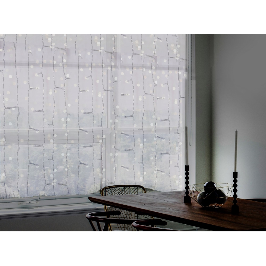 LED Utomhus julgardin CURTAIN 480xLED/8,4W/230V 3x3 m IP44 kall vit