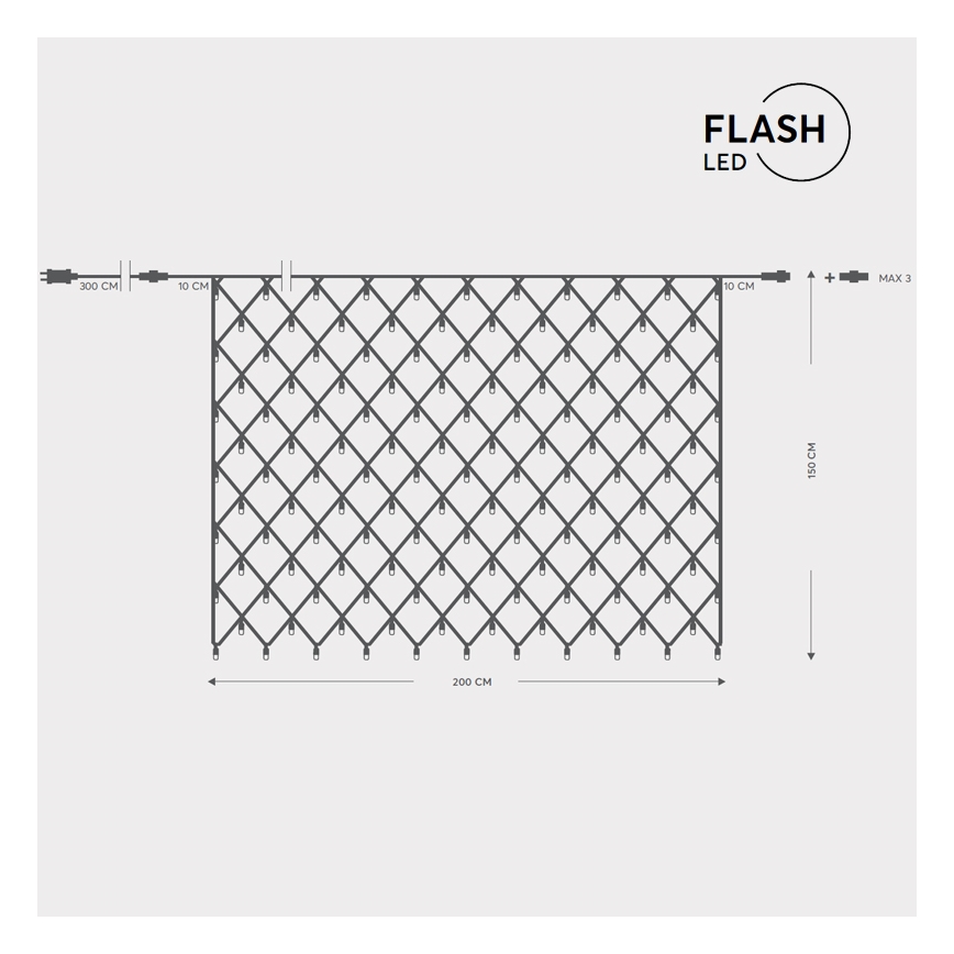 LED Utomhus julgardin NET 240xLED/7,2W/230V 1,5x2 m IP44 varm vit