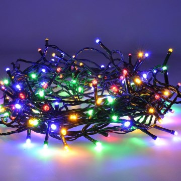 LED utomhus julkedja  100xLED/8 funktioner 13m IP44 flerfärgade