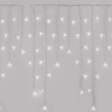 LED utomhus julkedja  300xLED/8 funktioner 10m IP44 kall vit  + fjärrkontroll 